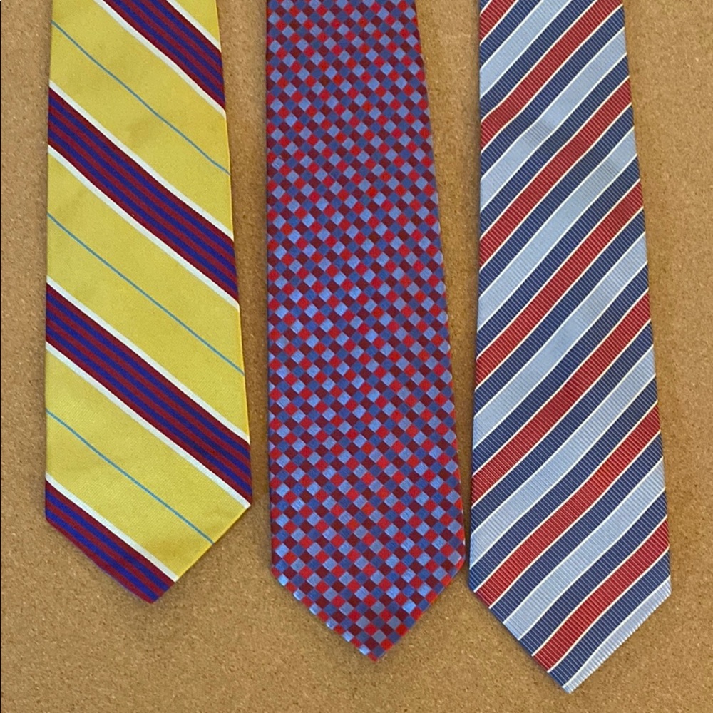 3 Grant Thomas Neckties 100% Hand Sewn Silk